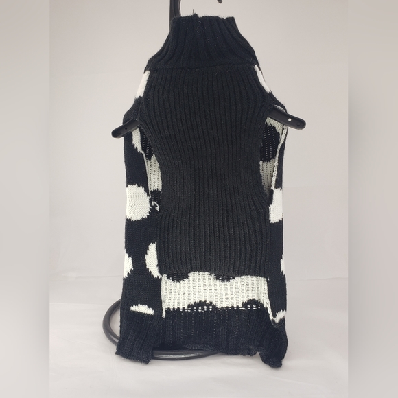 Dog Sweater Black & White Polka Dot by Smoochie Pooch Size S - Picture 2 of 4